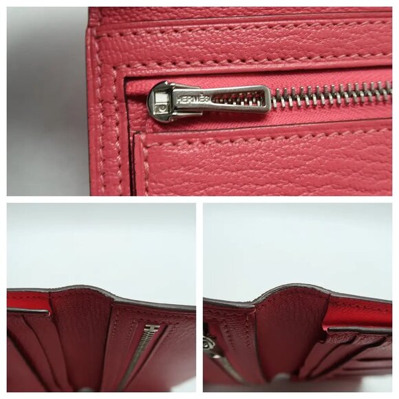 HERMES Bearn Pink Leather Wallet 900-041725 - Picture 10 of 12